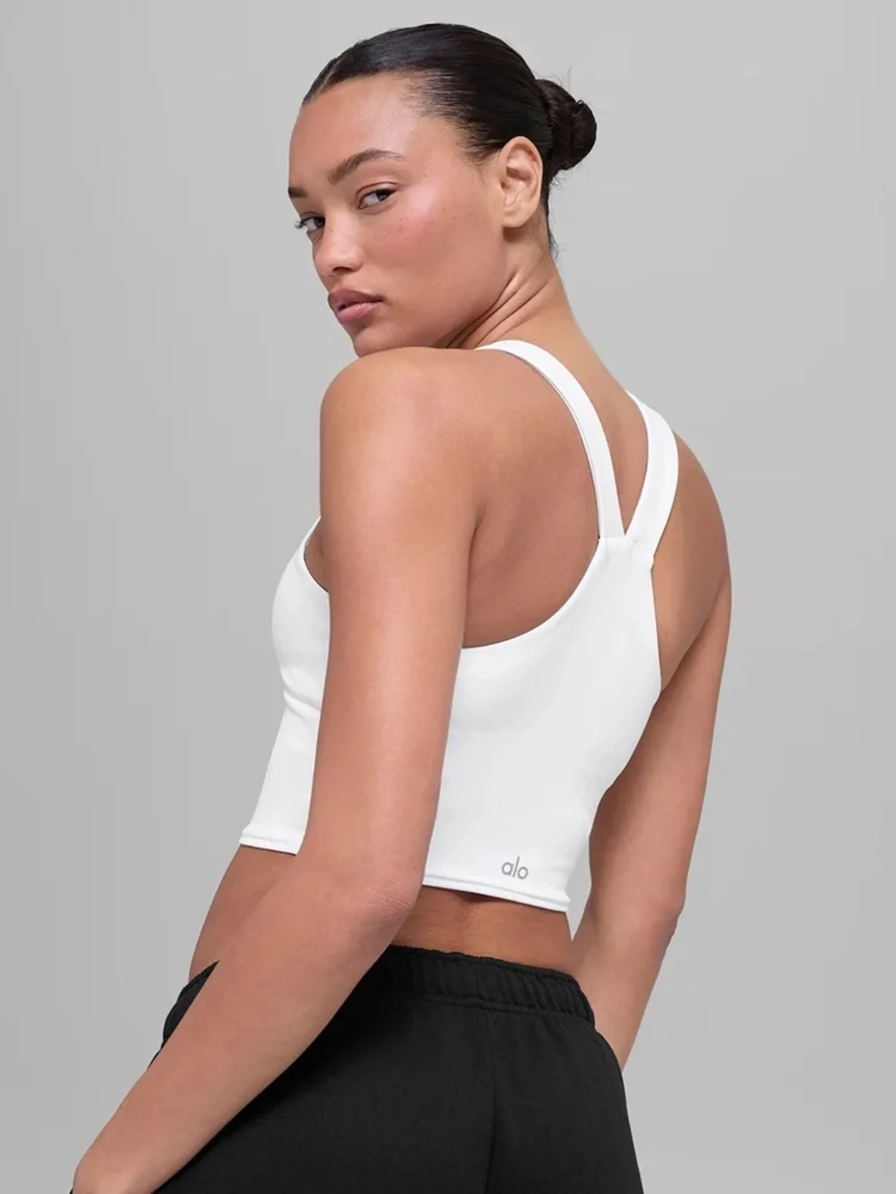 ALO Airbrush Real Bra Tank (White, Size S)